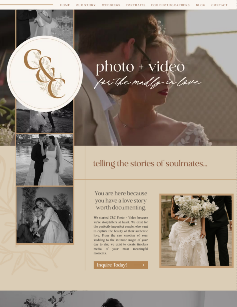 Wedding Photographer & Videographer Website